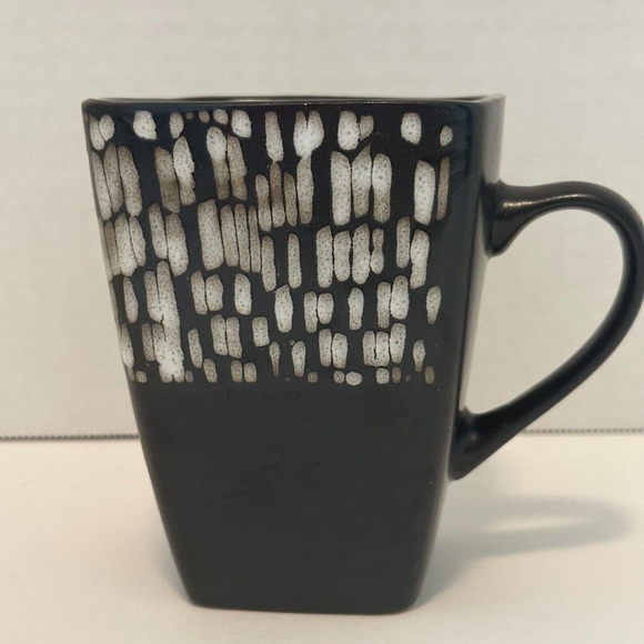 Beekman Home Brown & White Coffee Tea Mug Cup Square Marble Effect - Picture 4 of 7